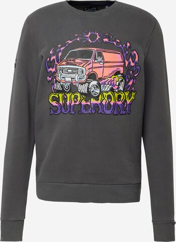 Sweat-shirt 'Motor' Superdry en gris : devant