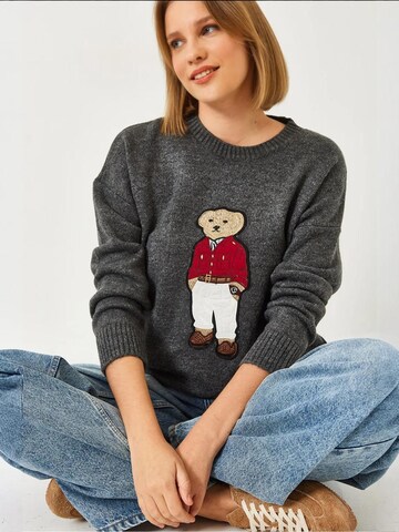 Pullover 'Pullover' di Bianco Lucci in grigio: frontale