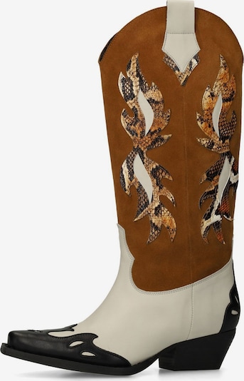 SACHA Cowboystiefel in braun / schwarz / weiß, Produktansicht