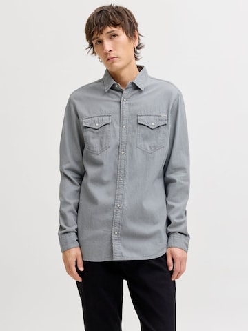 Jacks & Jones Regular Fit Hemd 'Herren Langarm Hemd'‌ in Grau