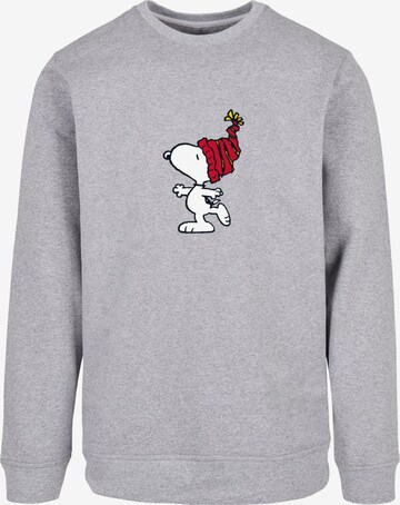 Felpa 'Peanuts Snoopy With Knitted Hat' di Merchcode in grigio: frontale