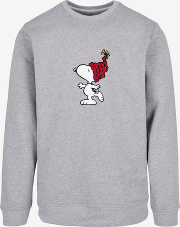 Sweat-shirt 'Peanuts Snoopy With Knitted Hat' Merchcode en gris : devant