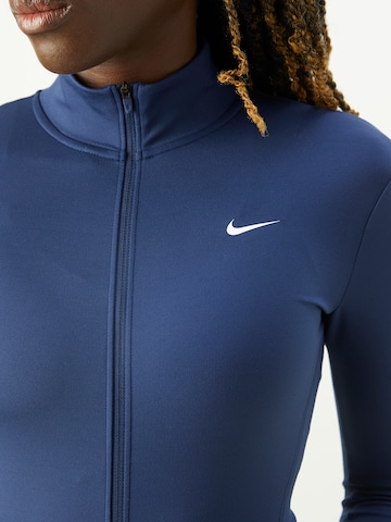 NIKE Športová mikina so zipsom 'One' - Modrá