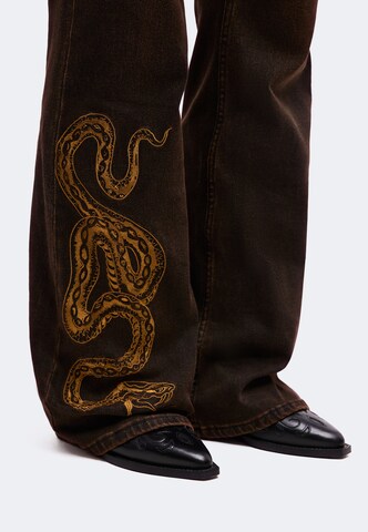 Wide leg Jeans di Ed Hardy in marrone