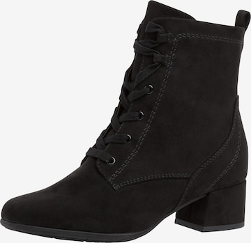 JANA Lace-Up Ankle Boots in Black: front