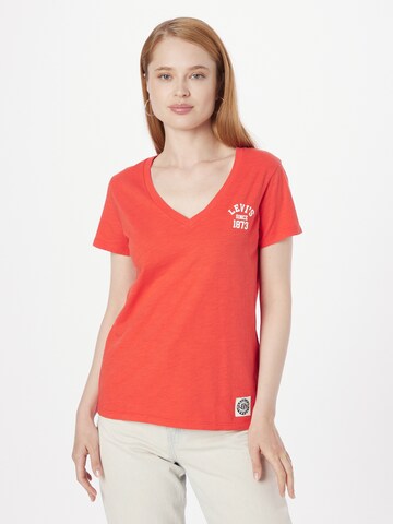 T-shirt 'Graphic Perfect Vneck' LEVI'S ® en rouge : devant