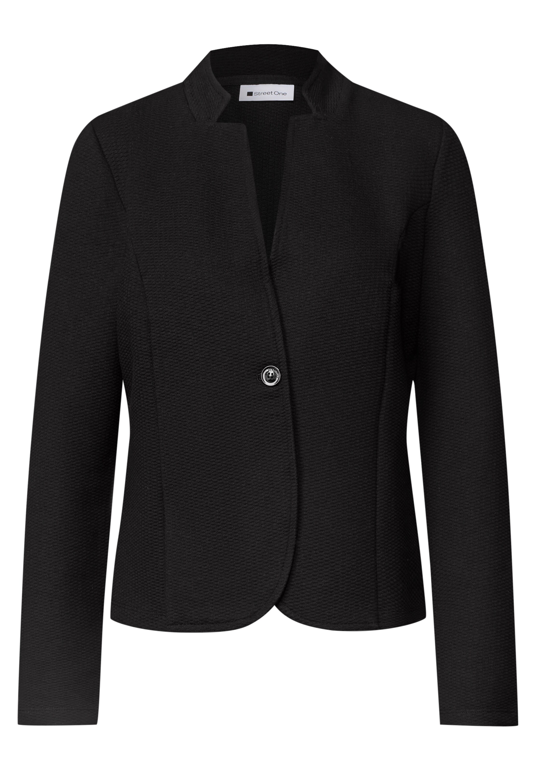 STREET ONE Blazer aus Jersey mit Struktur in Schwarz: Vorderseite