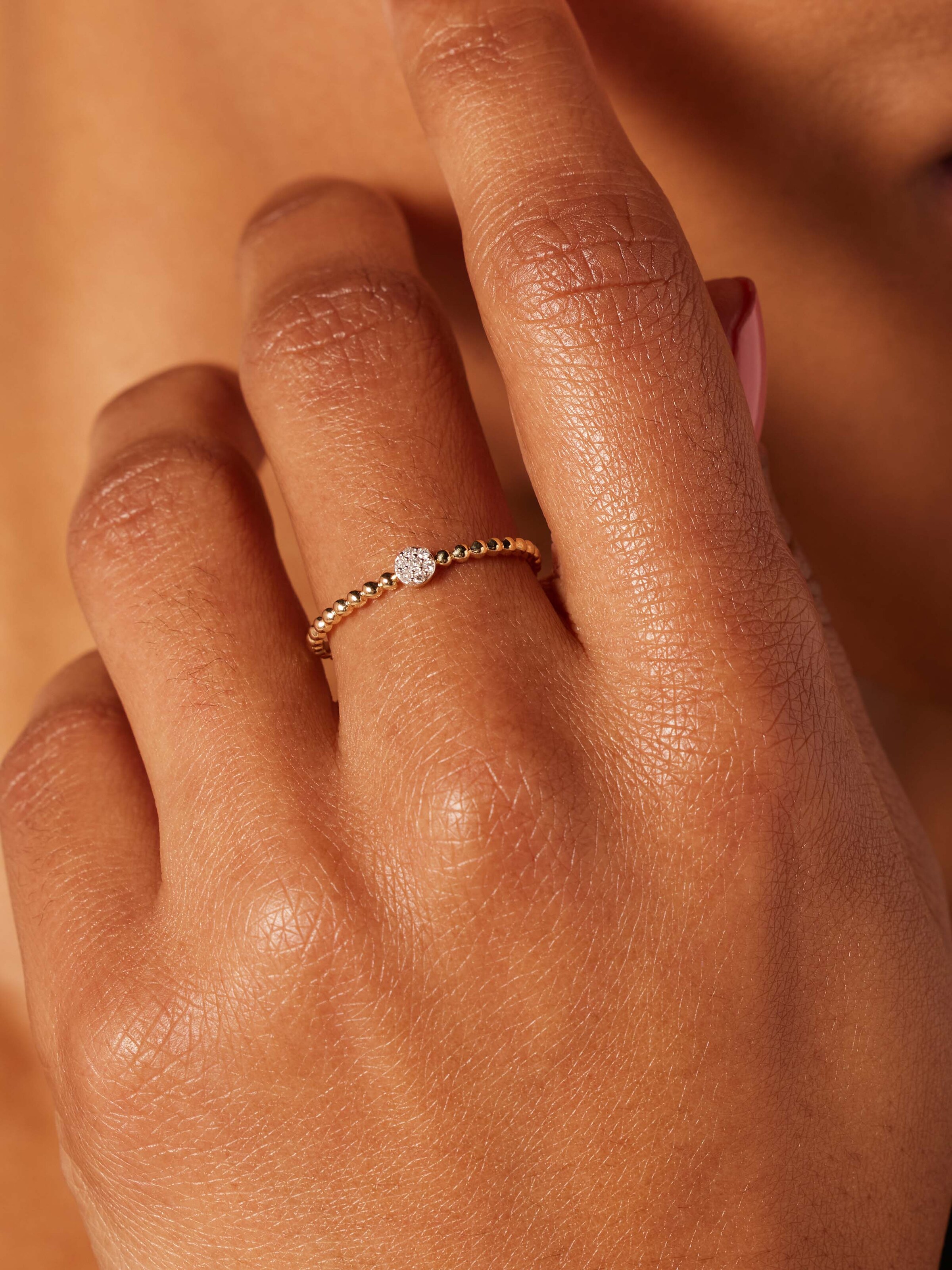 Lucardi Ring in Goud: voorkant