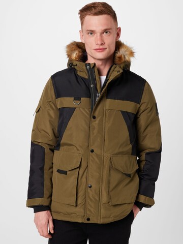 BURTON MENSWEAR LONDON Winter Jacket 'Fern' in Green: front