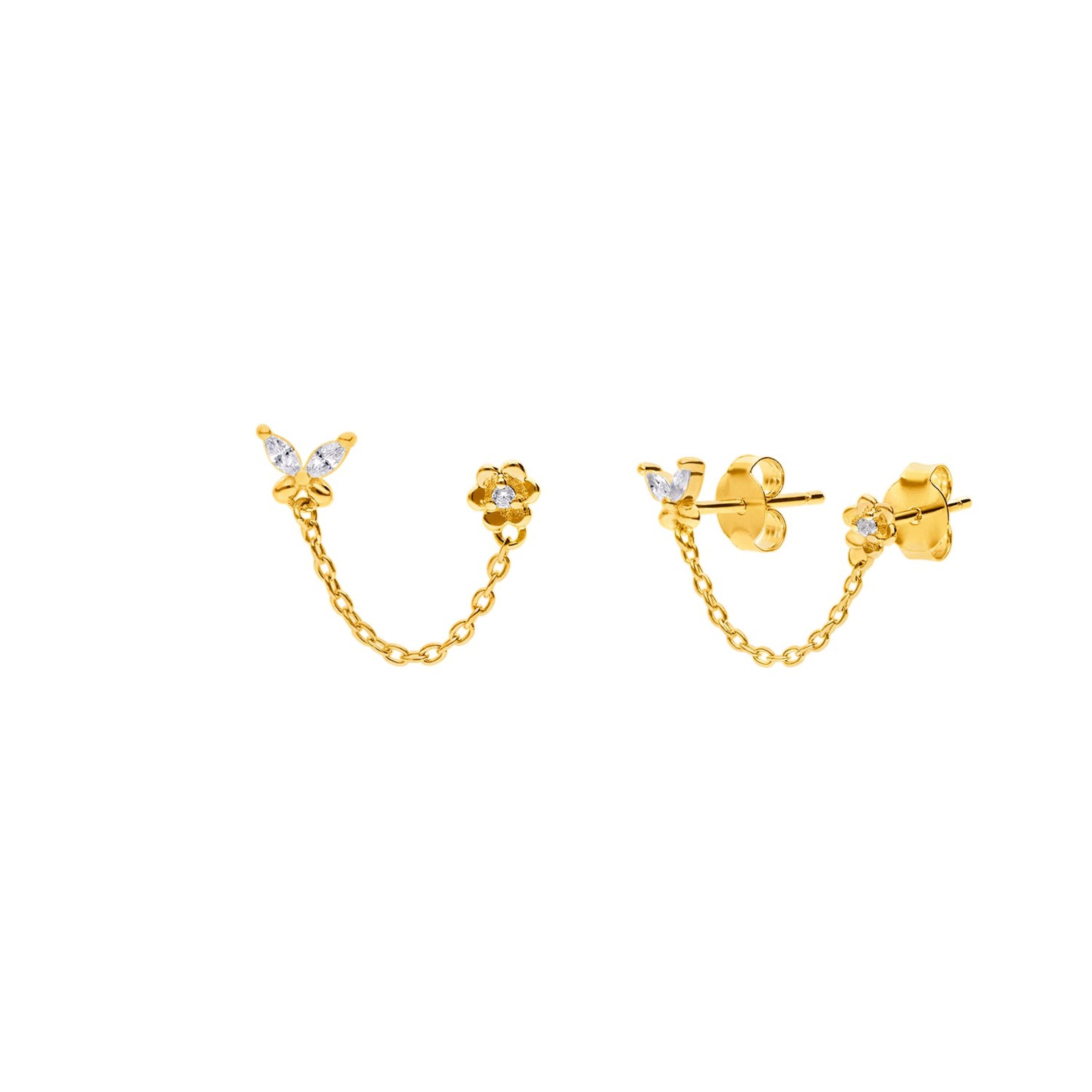 Lucardi Earrings 'Klassisch' in Gold: front