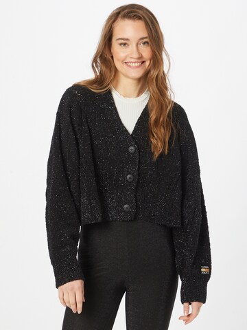 Tommy Jeans Knit Cardigan in Black: front