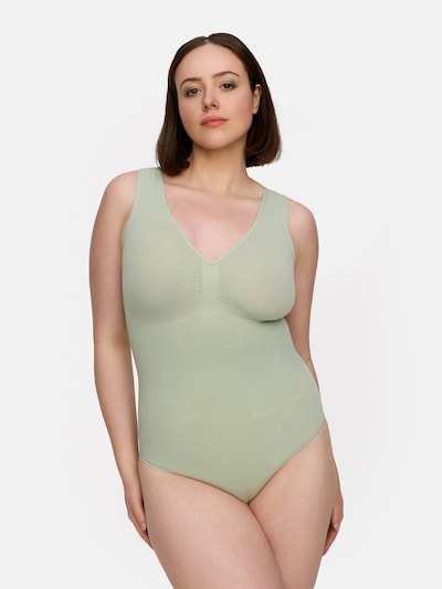 cfab (formerly creamy fabrics) Shapingbody 'Tank Bodysuit Sculpting Shapewear mit String' in M in de kleur Lichtgroen, Productweergave