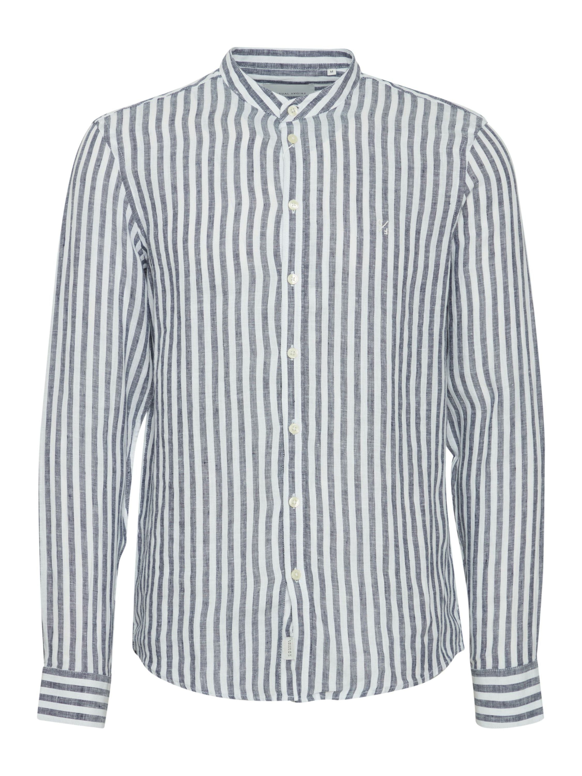 Coupe regular Chemise ' CFANTON LS CC linen striped shirt ' Casual Friday en bleu : devant