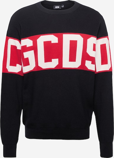 Pullover GCDS di colore rosso sangue / nero / bianco, Visualizzazione prodotti