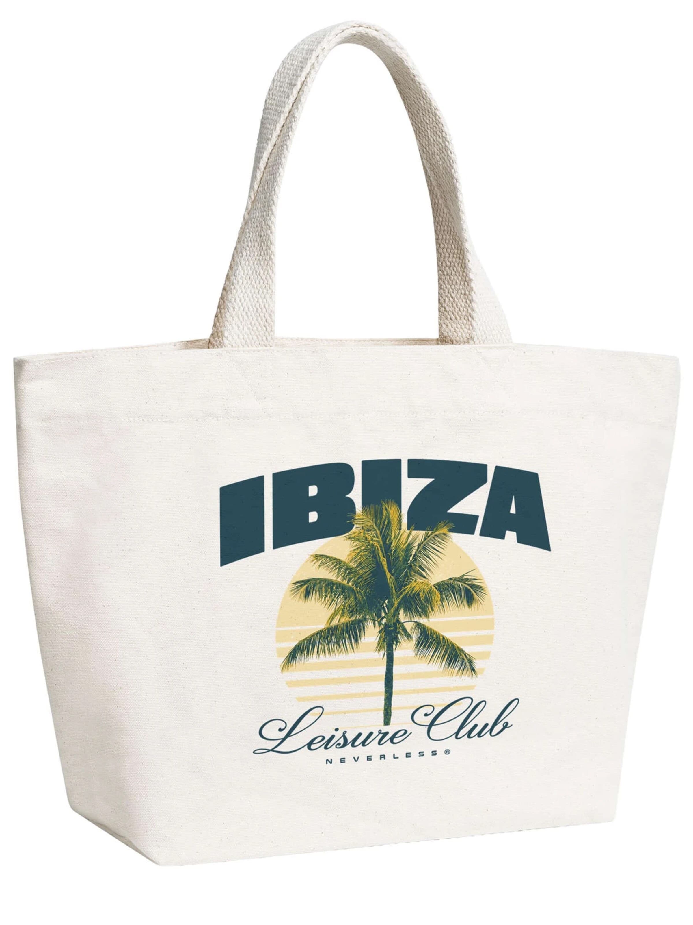 Neverless Beach Bag 'Ibiza Leisure Club' in Beige: front