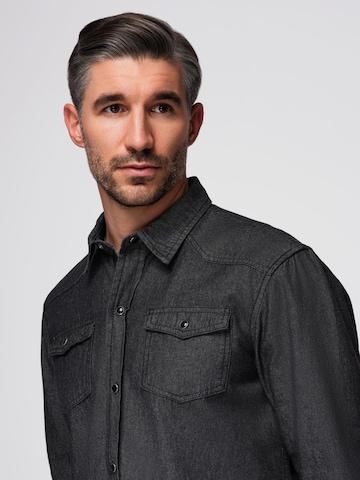 Ombre Regular fit Button Up Shirt in Black