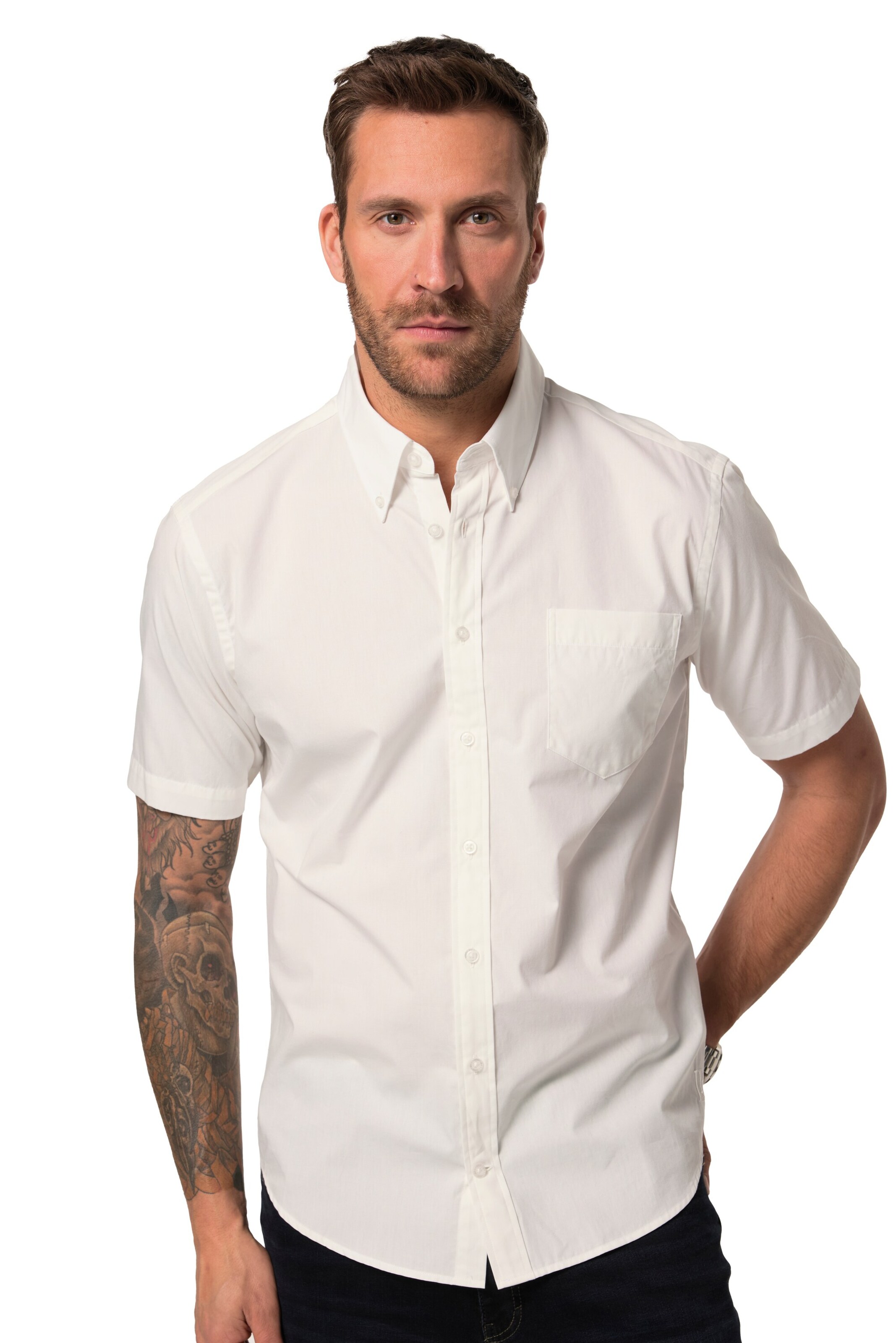 JP1880 Regular fit Overhemd in Wit: voorkant