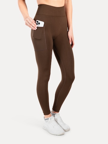 Smilodox Skinny Leggings ' Kadria ' in Braun: Vorderseite
