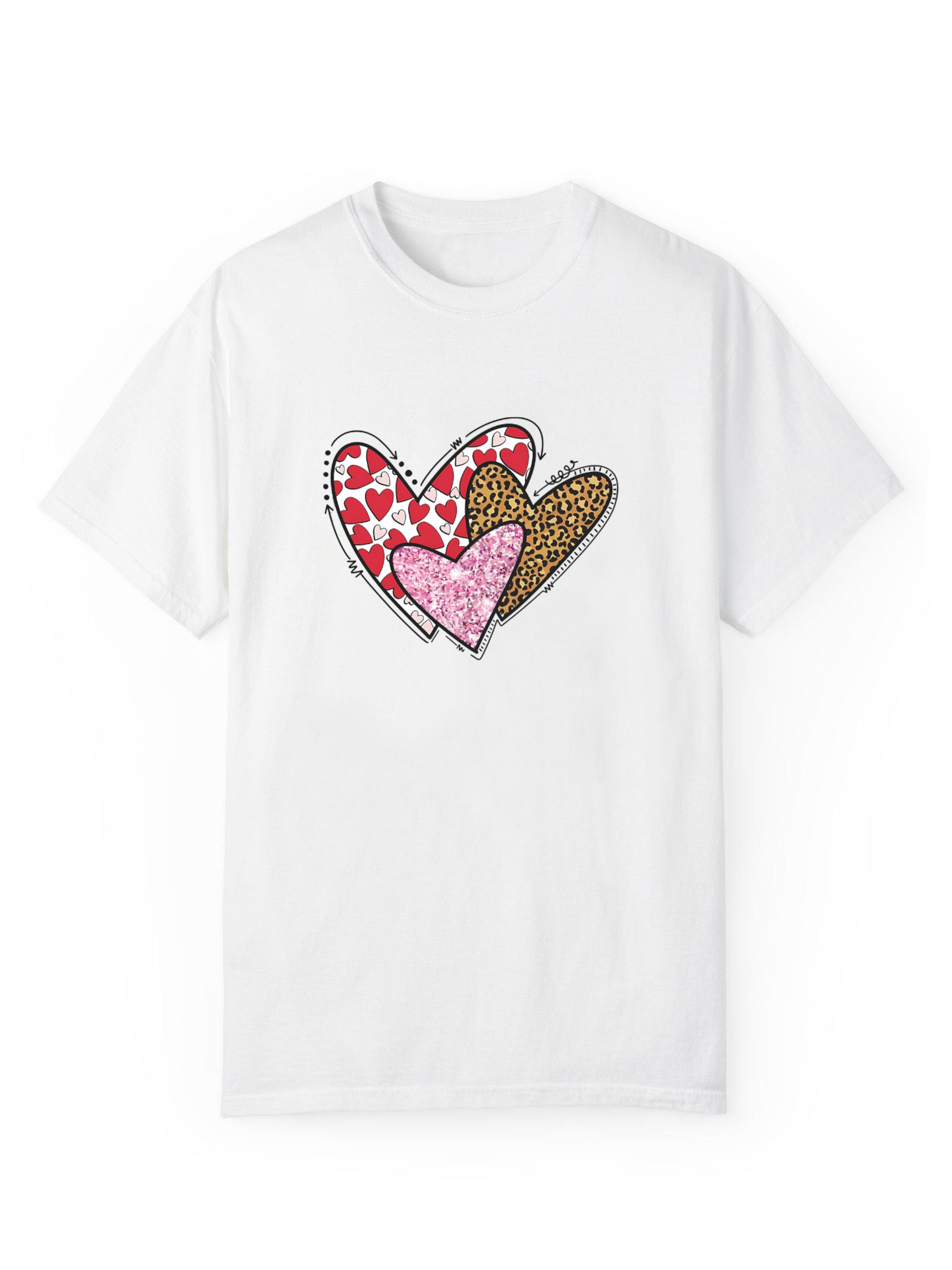GORHEY - Camiseta 'Women's Summer Casual Cotton T-Shirt with Heart Print' en blanco