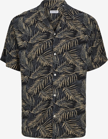 JACK & JONES Skjorte 'JJEJeff Tropical' i sort: forside