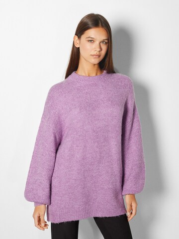 Bershka Sweater in Purple: front