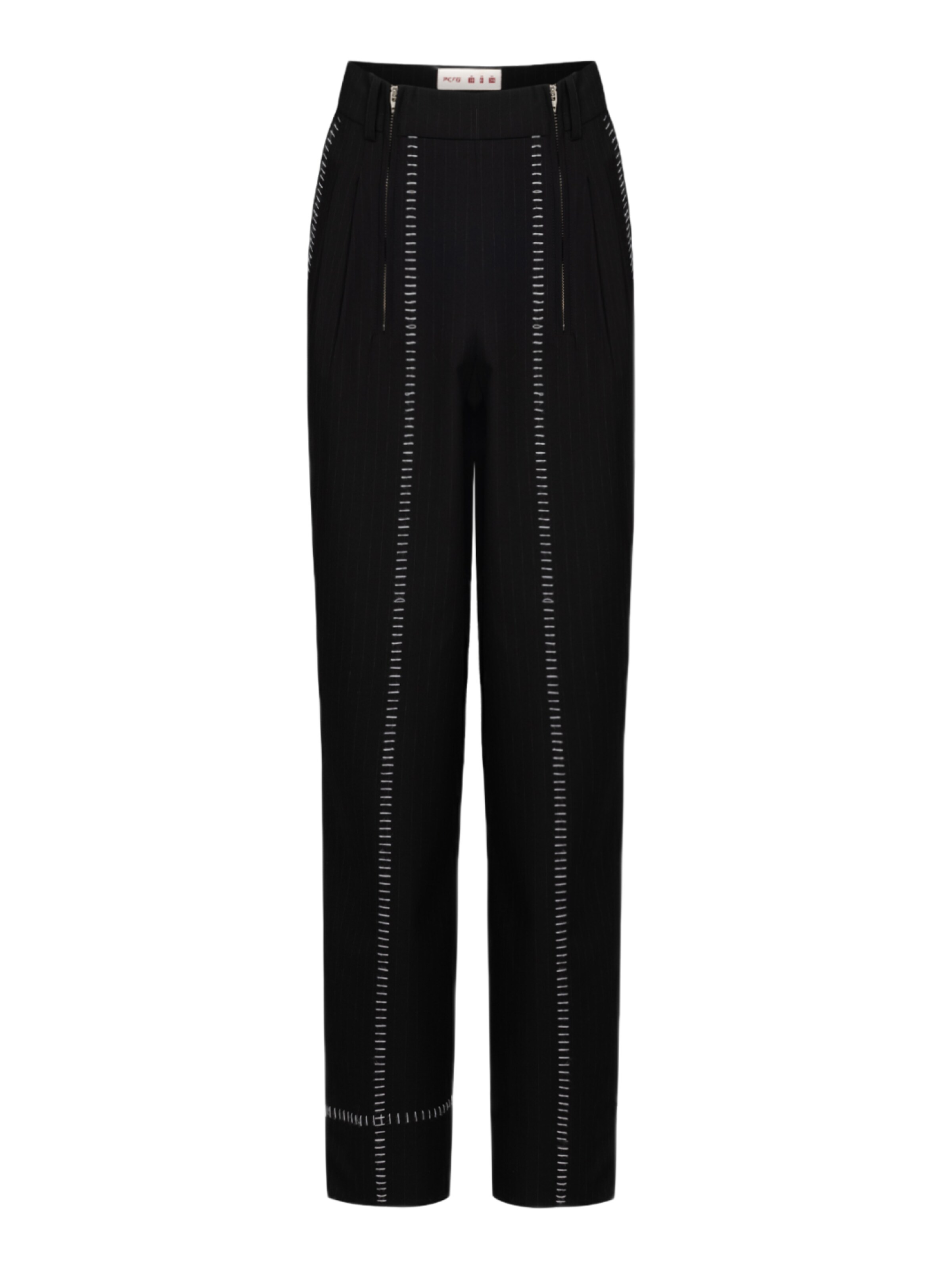 PCFG Slim fit Pleat-front trousers in Black: front