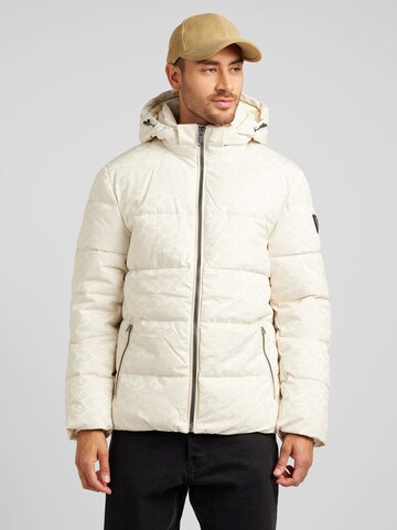 GUESS Winter Jacket in Beige: front