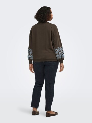 ONLY Carmakoma Sweatshirt 'CARBrooke' in Bruin