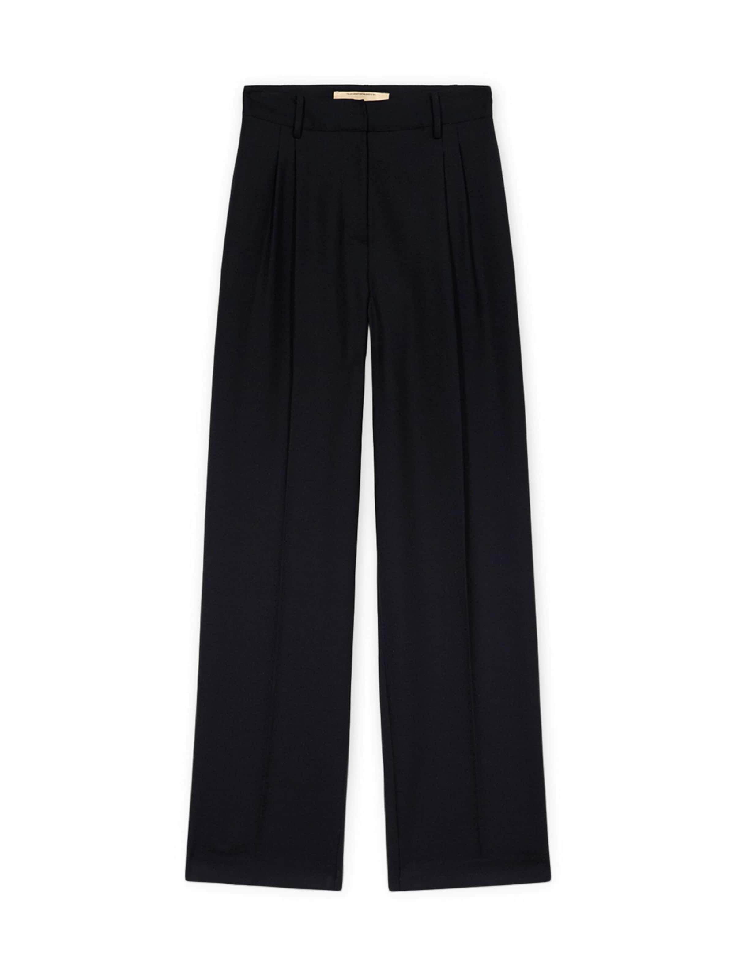 Trussardi - Pierna ancha Pantalón en negro: frente