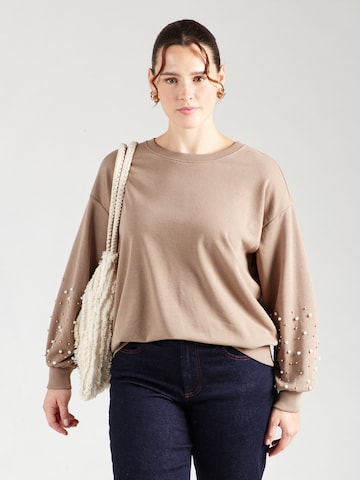 ONLY Carmakoma Sweatshirt 'CARVIOLETTA' in Grey: front