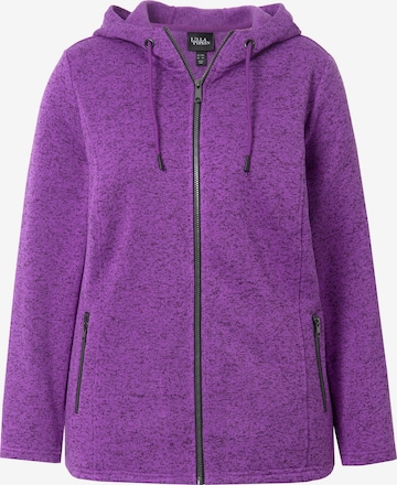 Ulla Popken Zip-Up Hoodie in Purple: front