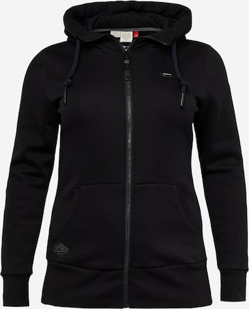 Ragwear Plus - Sudadera con cremallera 'NESKA' en negro: frente