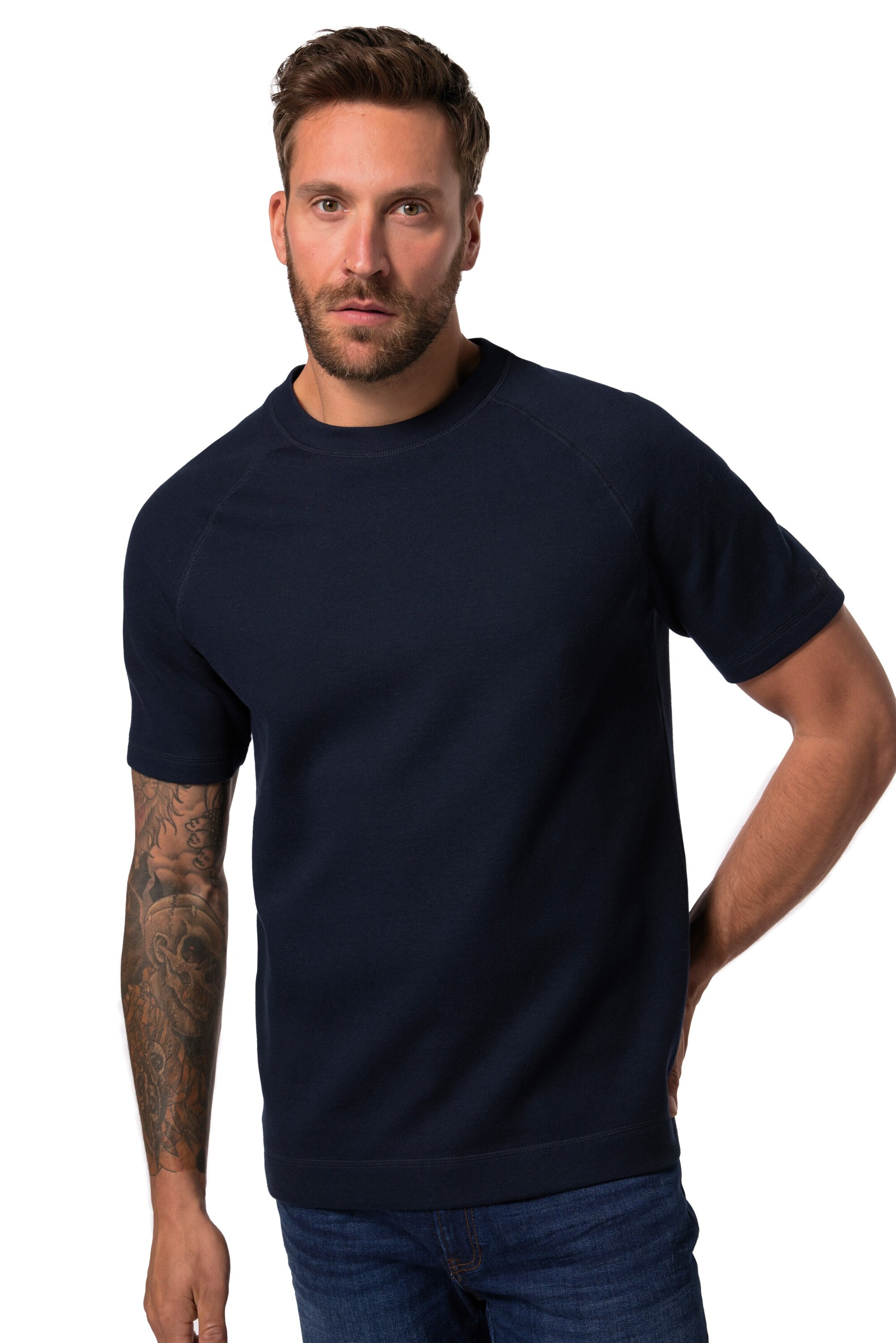 T-Shirt JP1880 en noir : devant