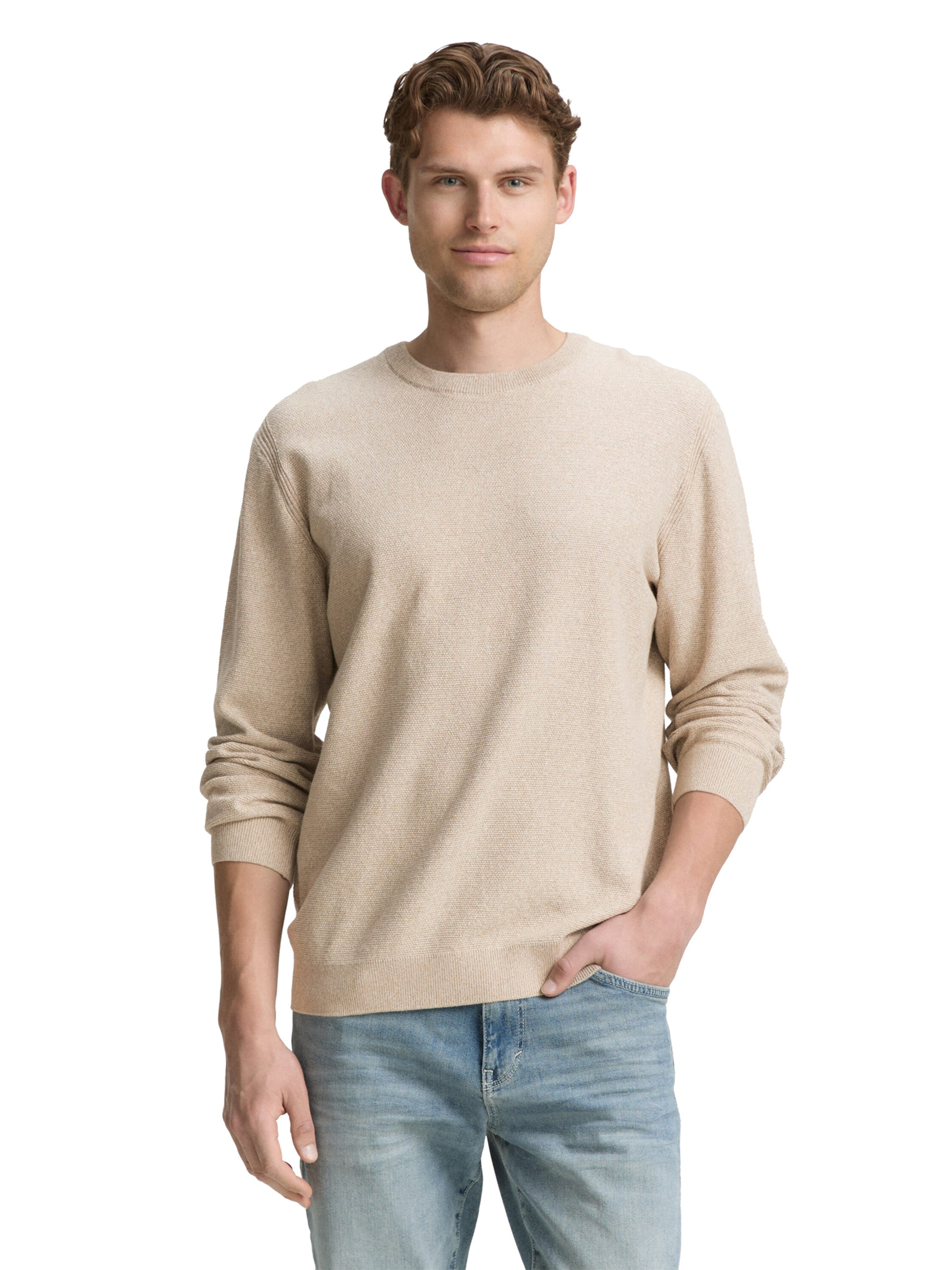 TOM TAILOR Sweater in Beige: front