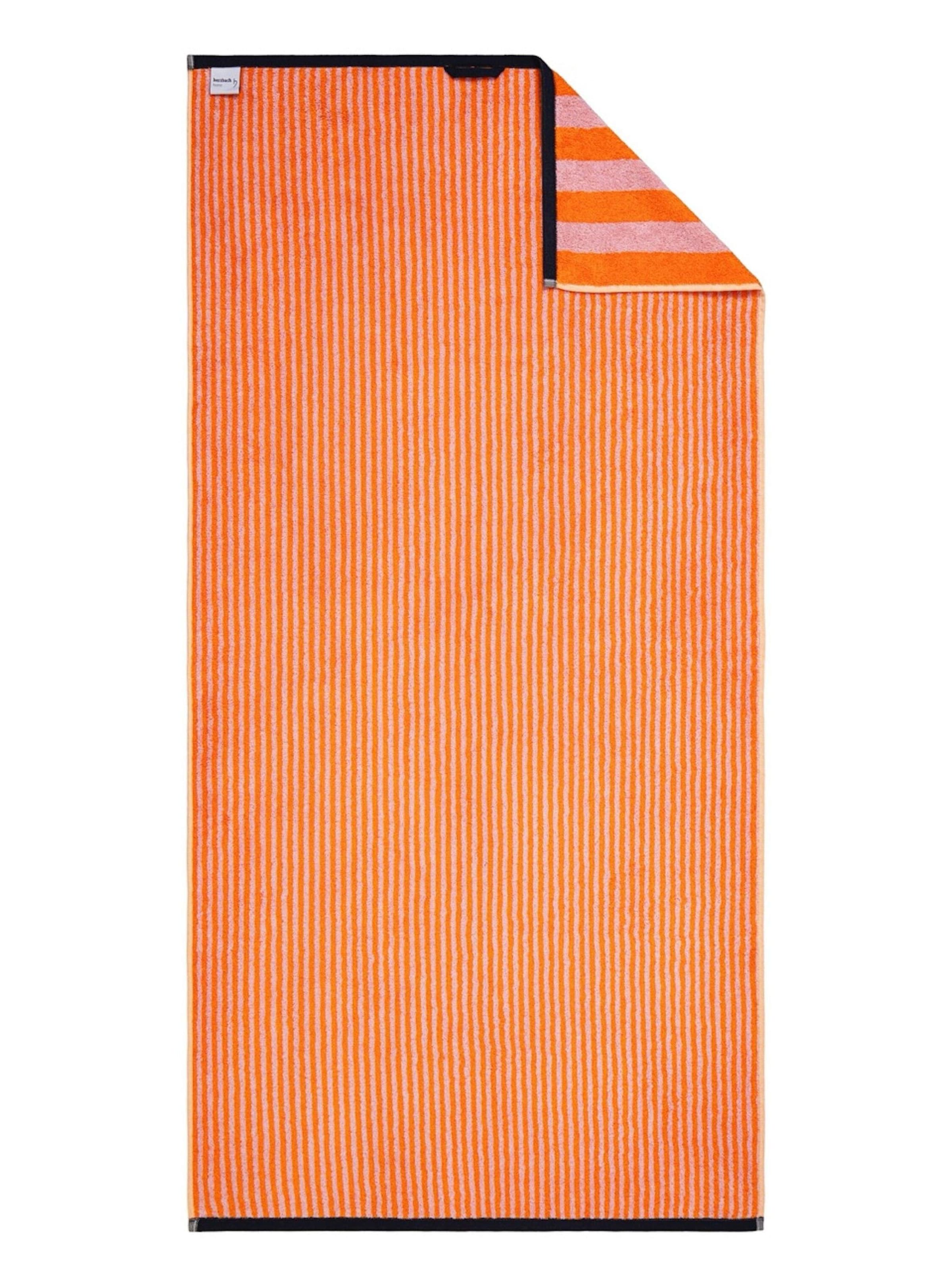 Serviette de douche 'Good Vibes' Herzbach home en orange