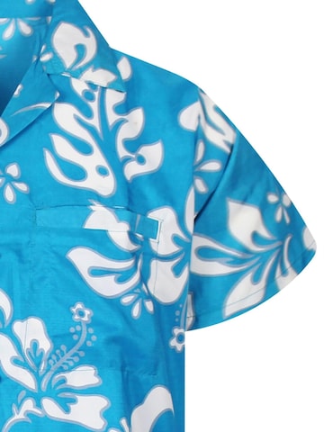 King Kameha Shirt 'Hibiscus' in Blauw