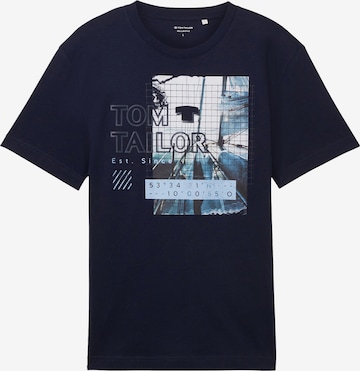 T-Shirt TOM TAILOR en bleu : devant