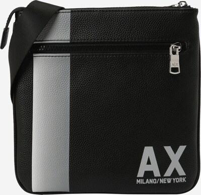 ARMANI EXCHANGE Чанта за през рамо тип преметка в сиво / черно, Преглед на продукта