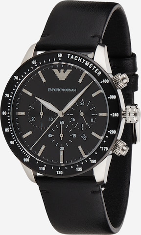 Emporio Armani Zegarek analogowy w kolorze czarny: przód