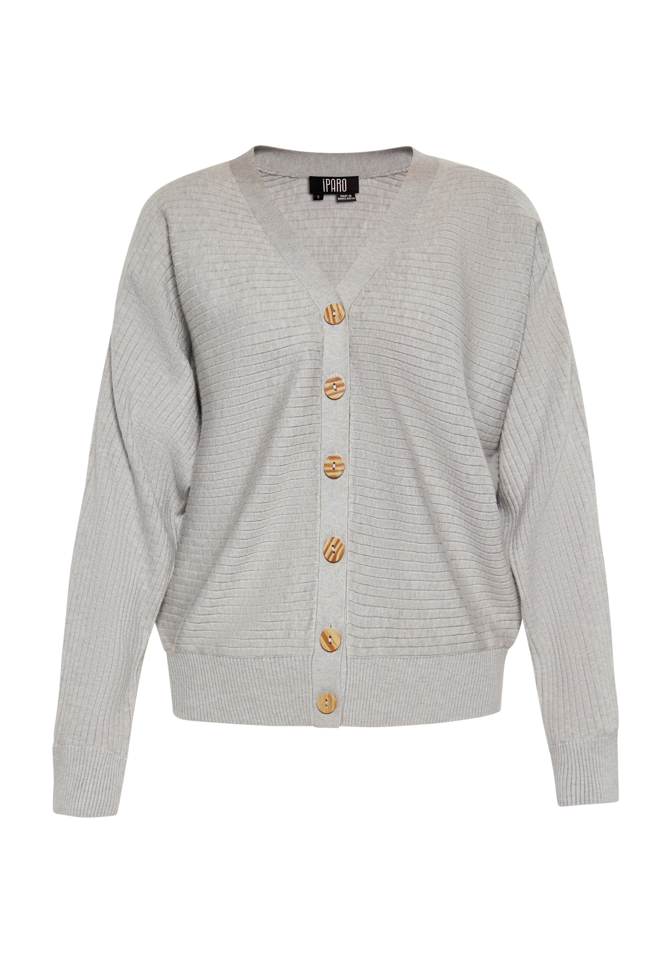 IPARO Gebreid vest in Grijs: voorkant