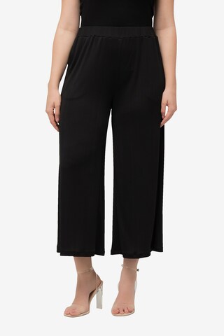 Wide Leg Pantalon Ulla Popken en noir : devant