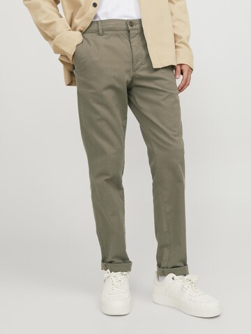 Coupe slim Pantalon chino 'Marco ' JACK & JONES en vert : devant