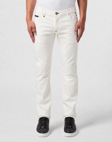 Philipp Plein Slimfit Jeans in Weiß: Vorderseite