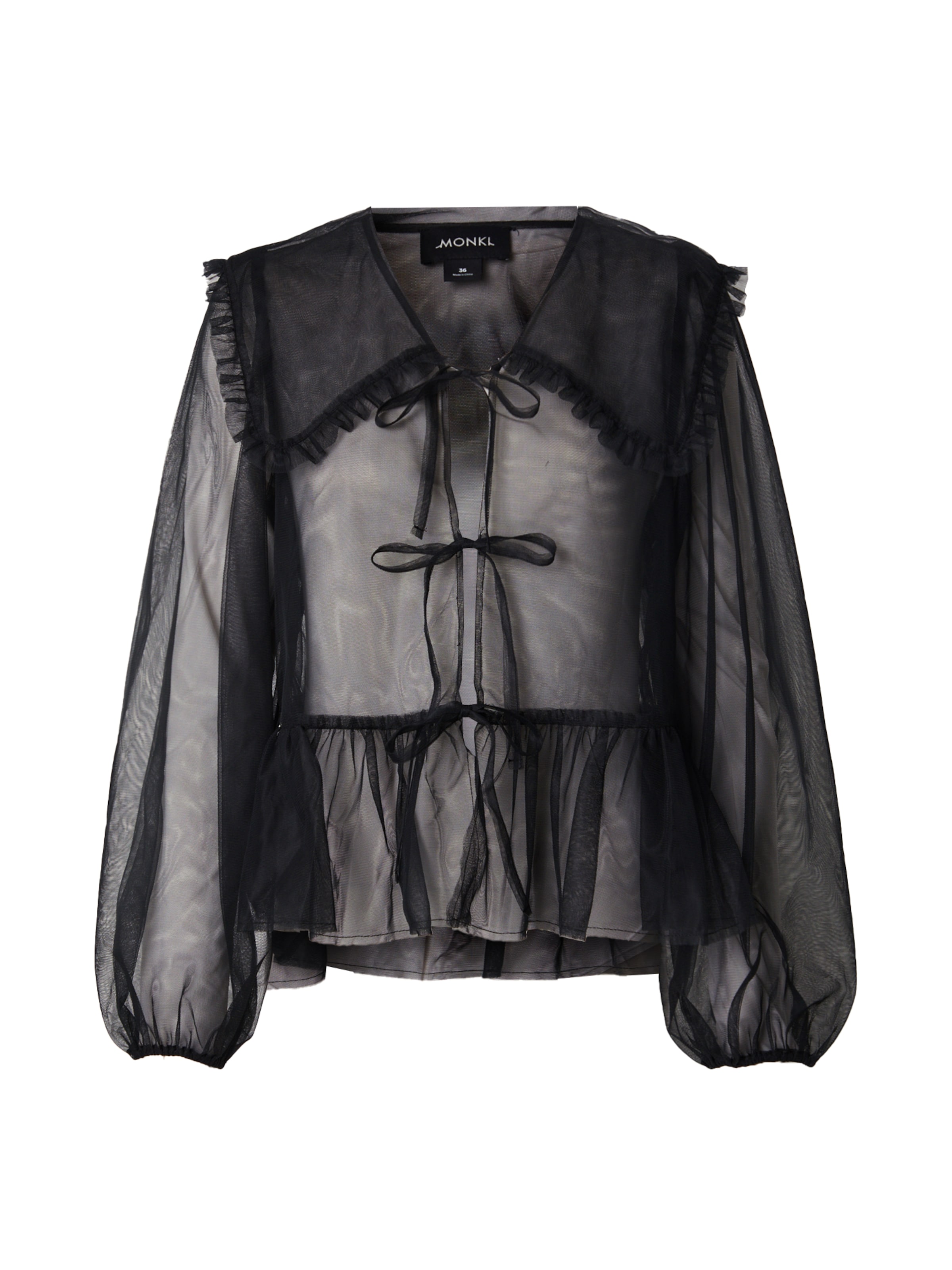 melns Monki Blūze: no priekšpuses