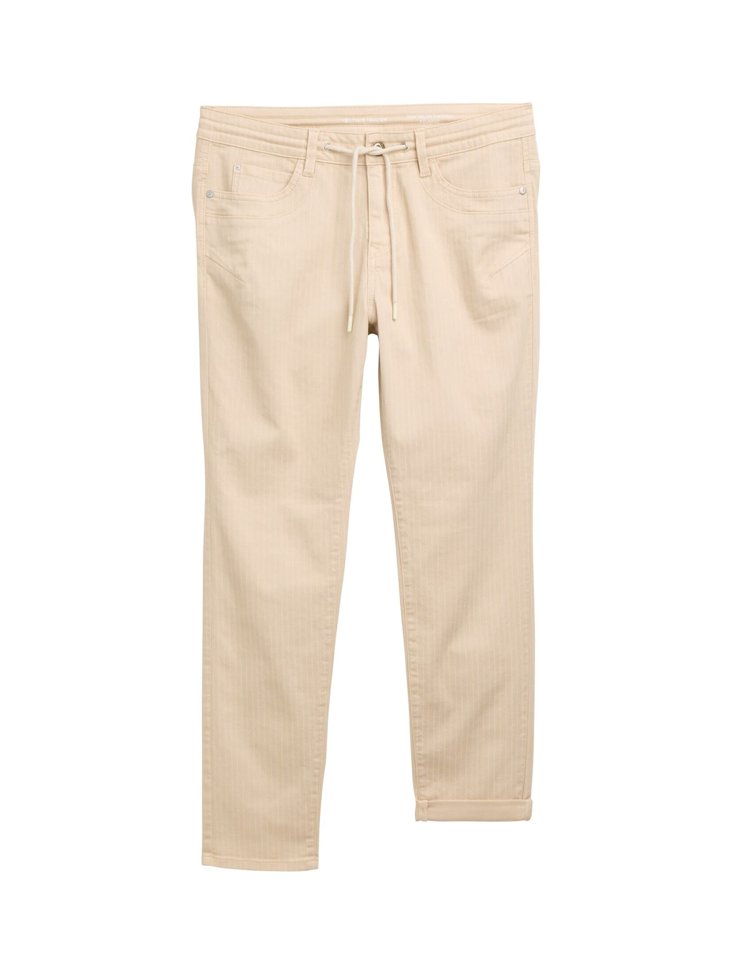 TOM TAILOR Tapered Jeans in Beige: voorkant