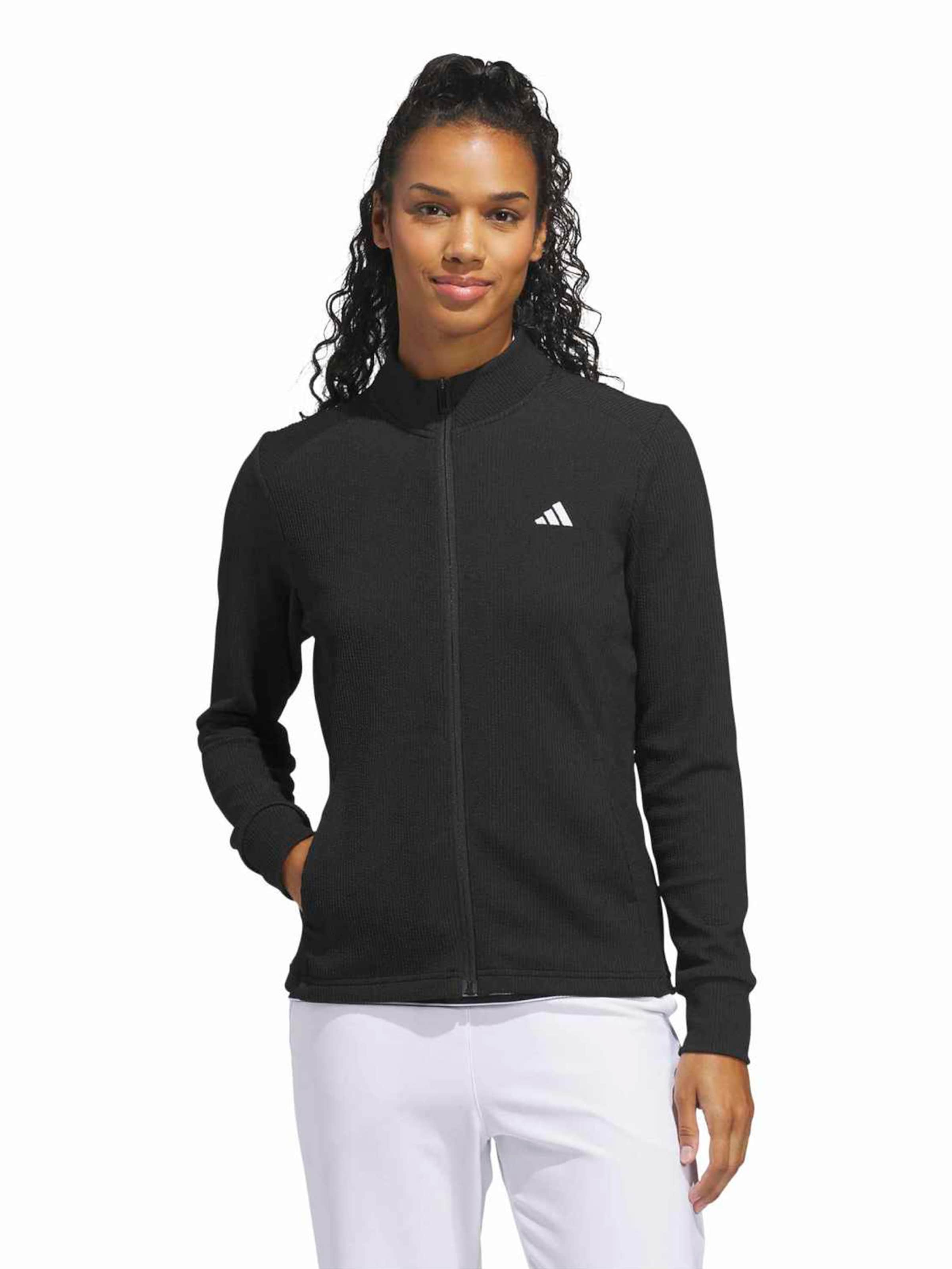 ADIDAS GOLF Яке за трениране в черно: отпред