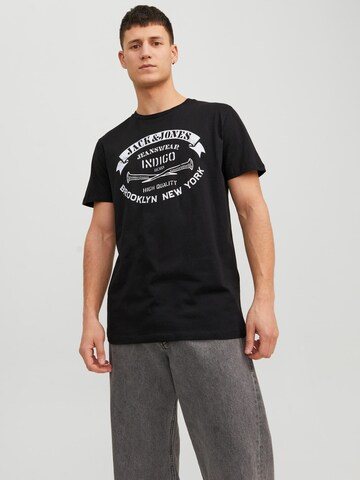 Tricou 'Jeans' de la JACK & JONES pe negru: față