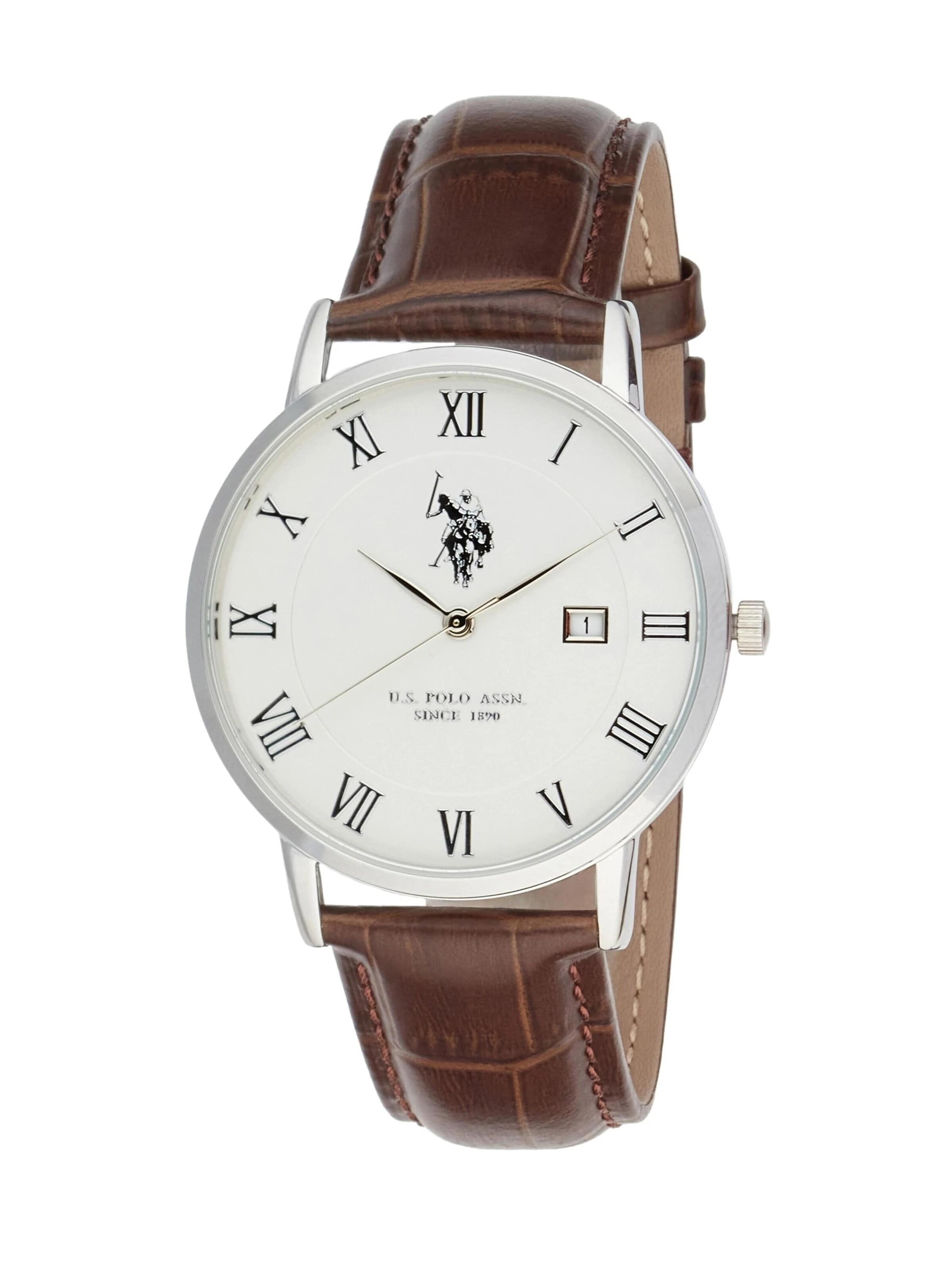 U.S. POLO ASSN. Analoguhr 'Daniel'‌‌‌‌‌‌‌‌‌‌ in Braun: Vorderseite