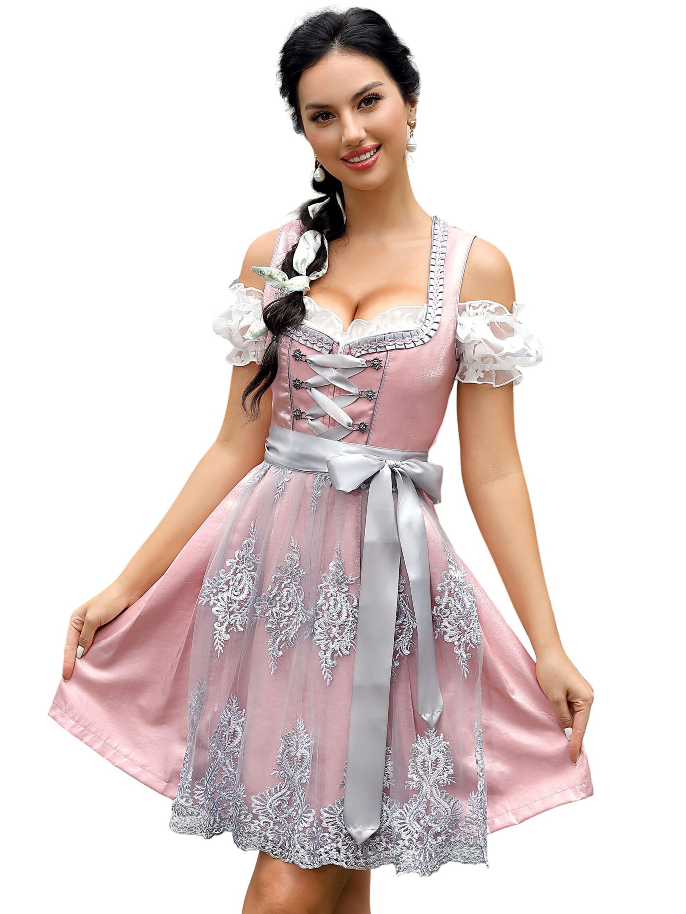 Yesfashion Dirndl in Pink: front