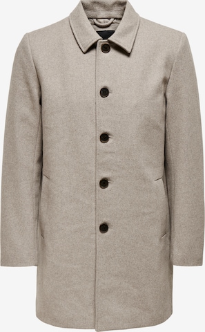Only & Sons Ανοιξιάτικο και φθινοπωρινό παλτό 'Terry' σε μπεζ: μπροστά